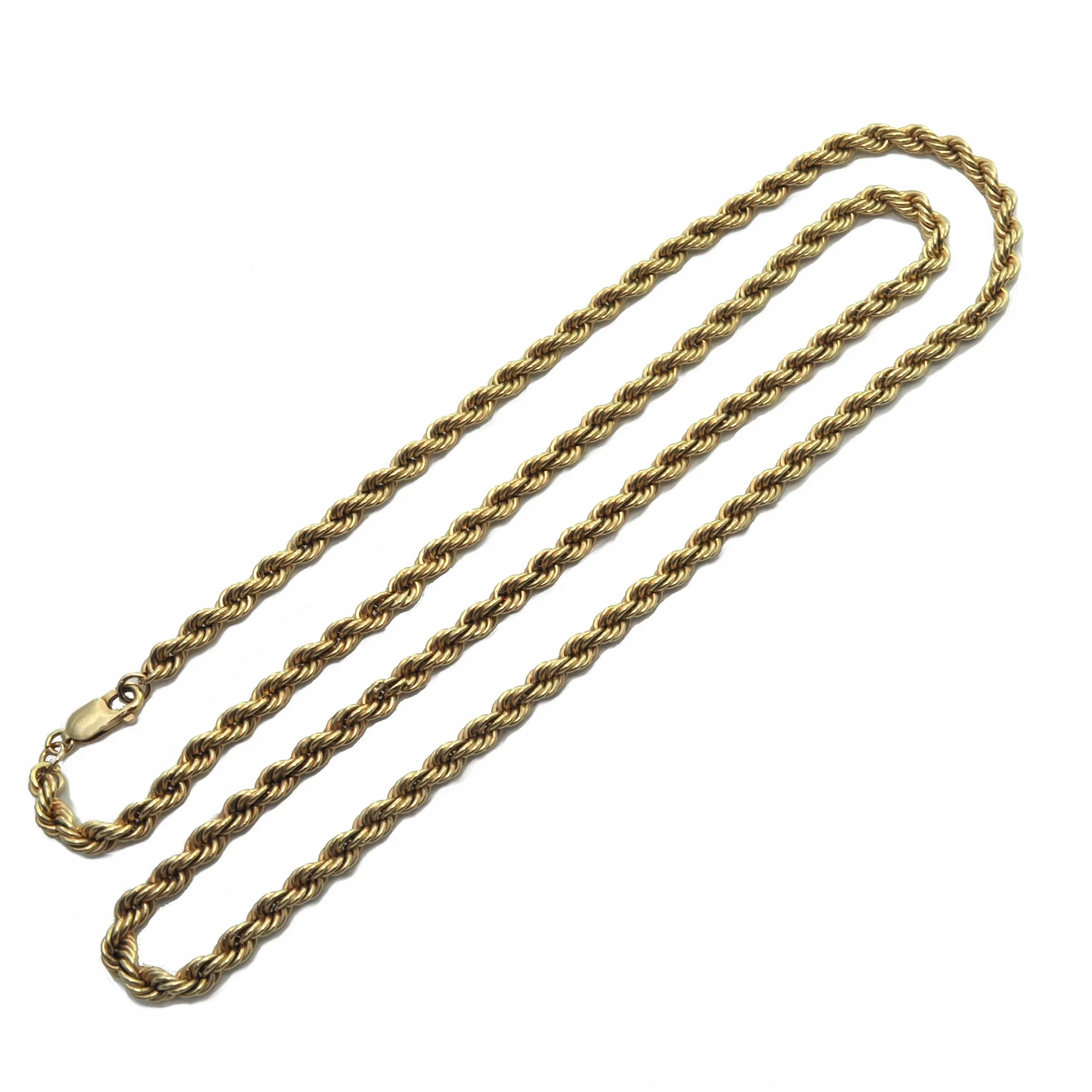 18K Yellow Gold Rope Link Necklace 30&quot;
