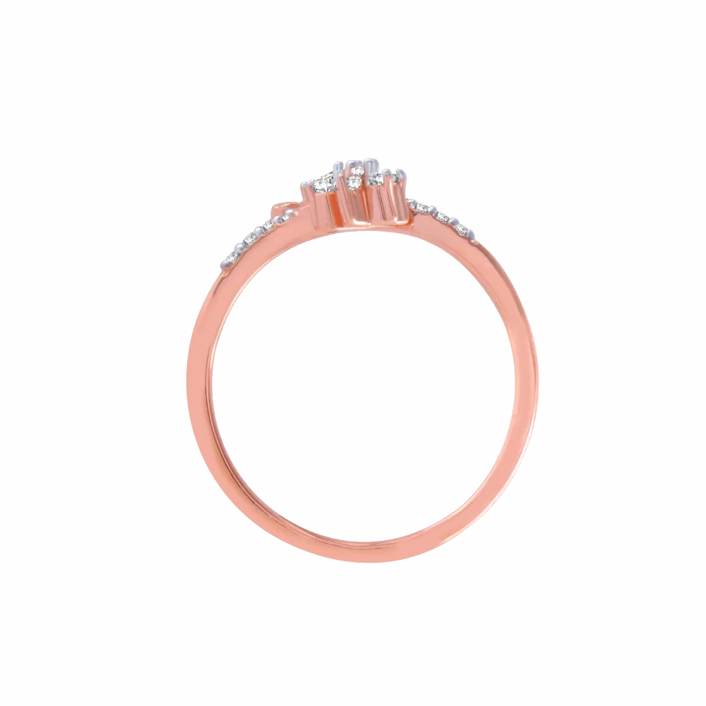 18KT (750) Rose Gold And Diamond Ring For Women