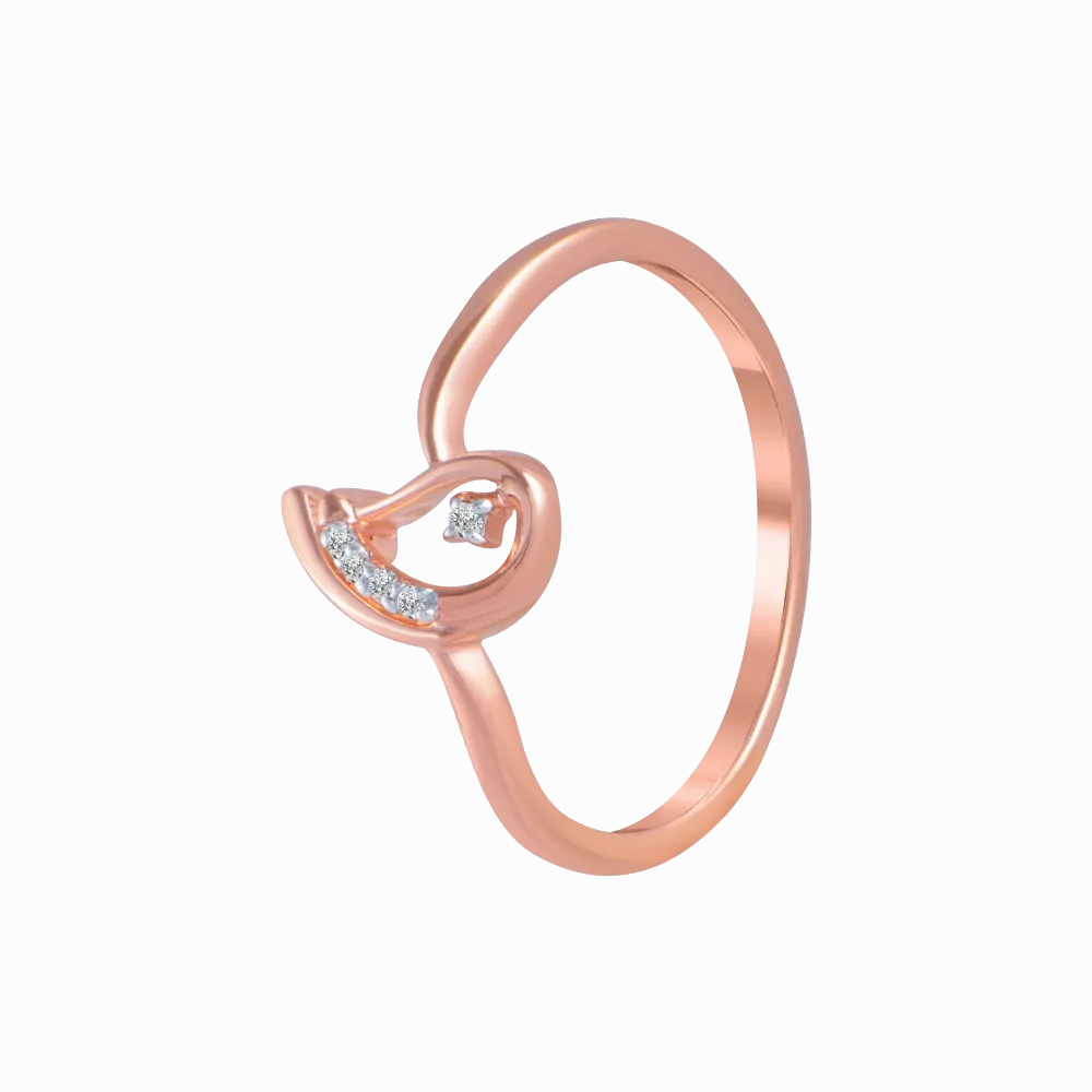 18KT (750) Rose Gold And Diamond Ring For Women