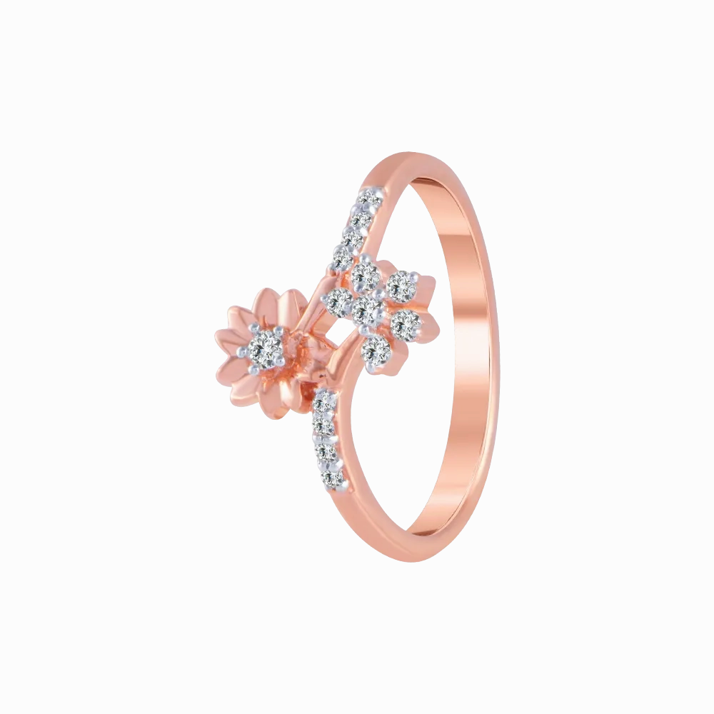 18KT (750) Rose Gold And Diamond Ring For Women