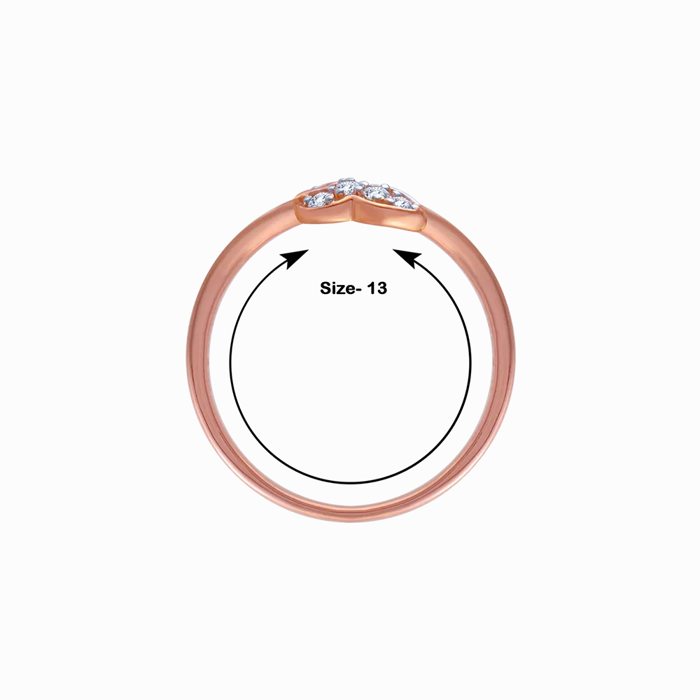 18KT (750) Rose Gold And Diamond Ring For Women