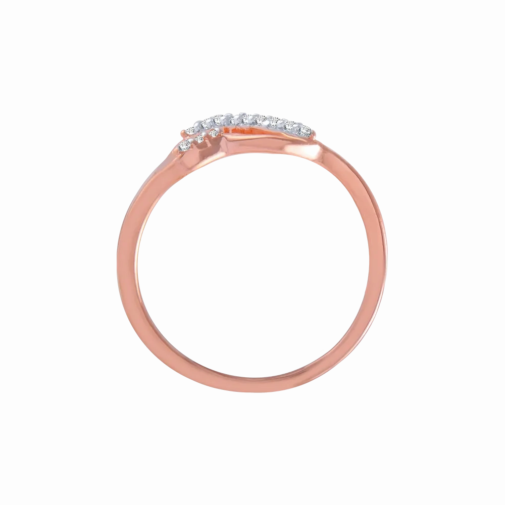 18KT (750) Rose Gold And Diamond Ring For Women