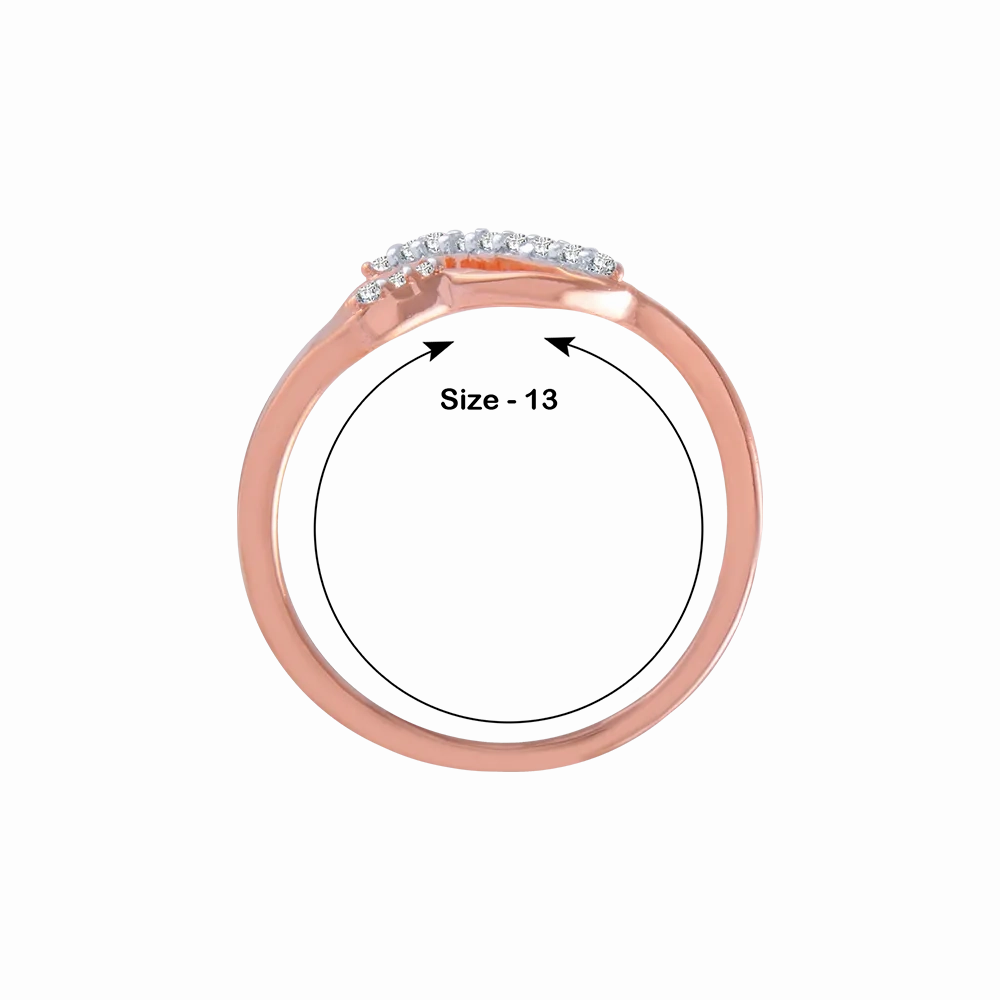 18KT (750) Rose Gold And Diamond Ring For Women