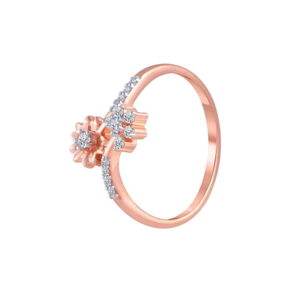 18KT (750) Rose Gold And Diamond Ring For Women