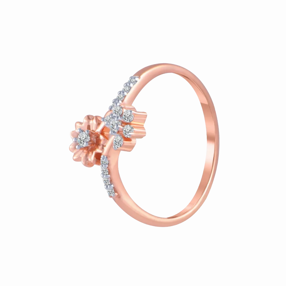 18KT (750) Rose Gold And Diamond Ring For Women