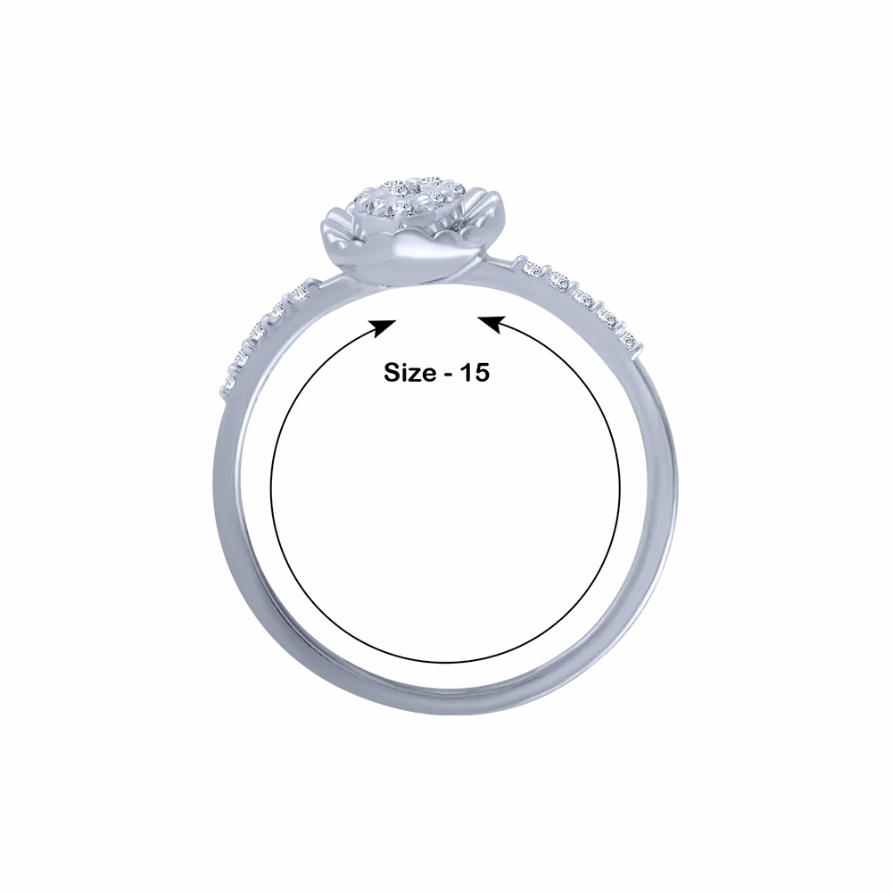 18KT (750) White Gold And Diamond Ring For Women