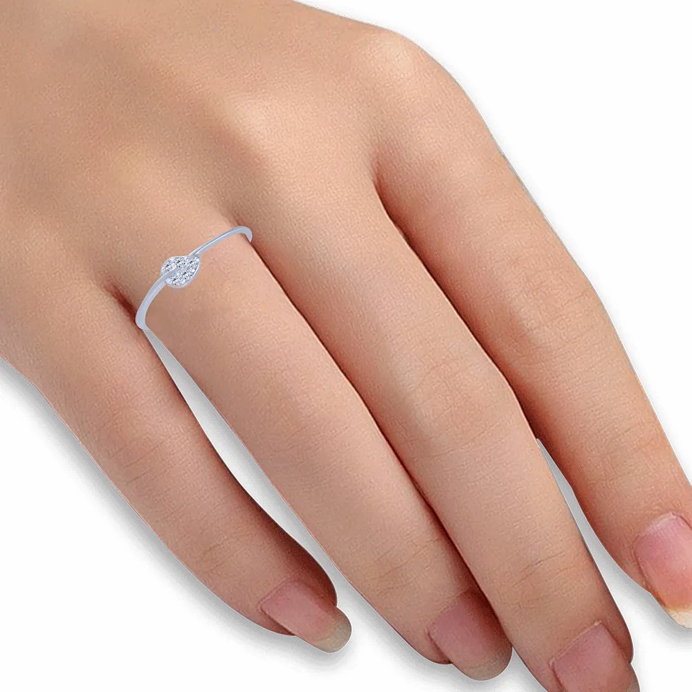 18KT (750) White Gold And Diamond Ring For Women