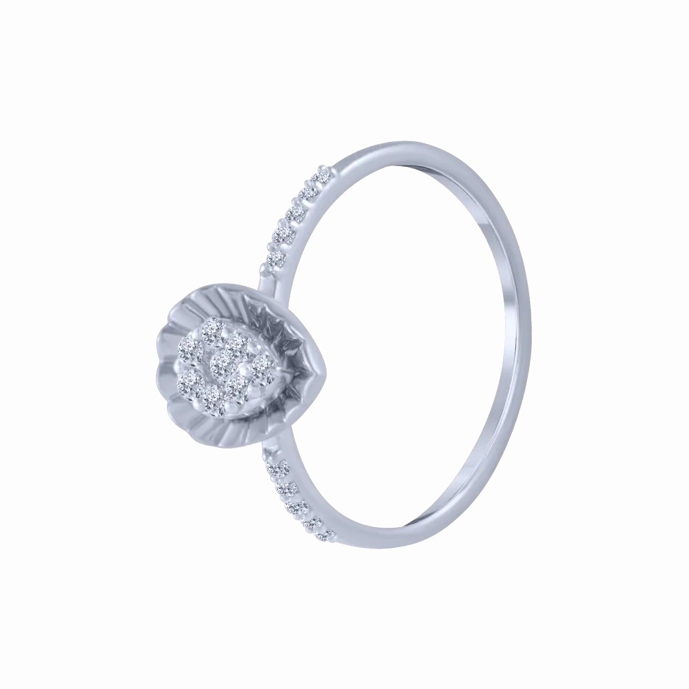 18KT (750) White Gold And Diamond Ring For Women