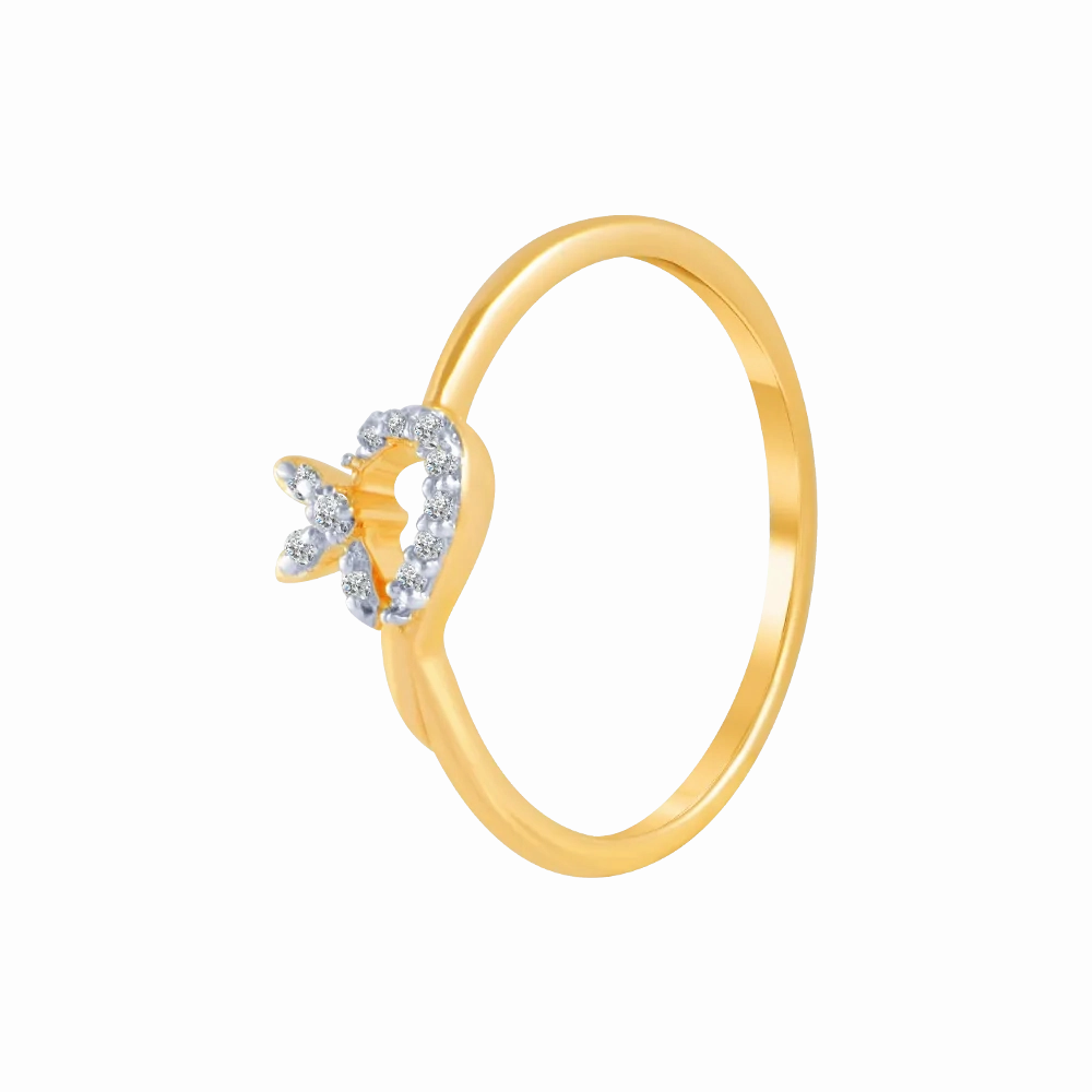18KT (750) Yellow Gold And Diamond Ring For Women