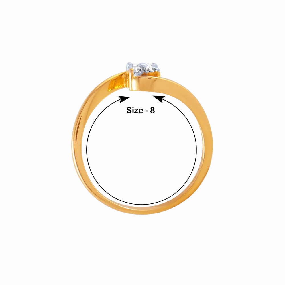 18KT (750) Yellow Gold And Diamond Ring For Women