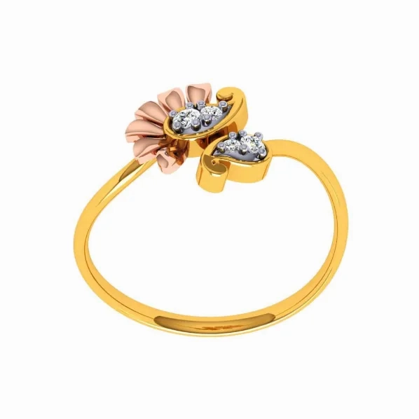 18KT (750) Yellow Gold And Diamond Ring For Women