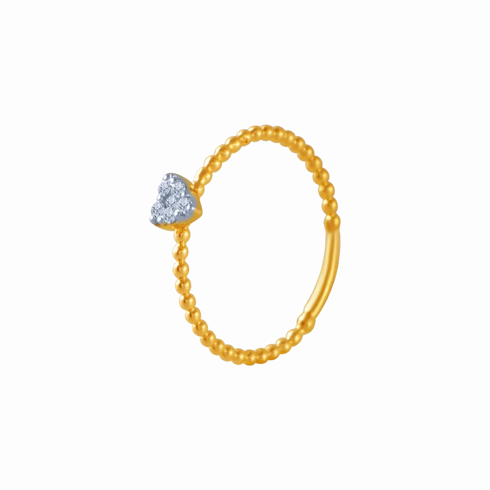 18KT (750) Yellow Gold And Diamond Ring For Women
