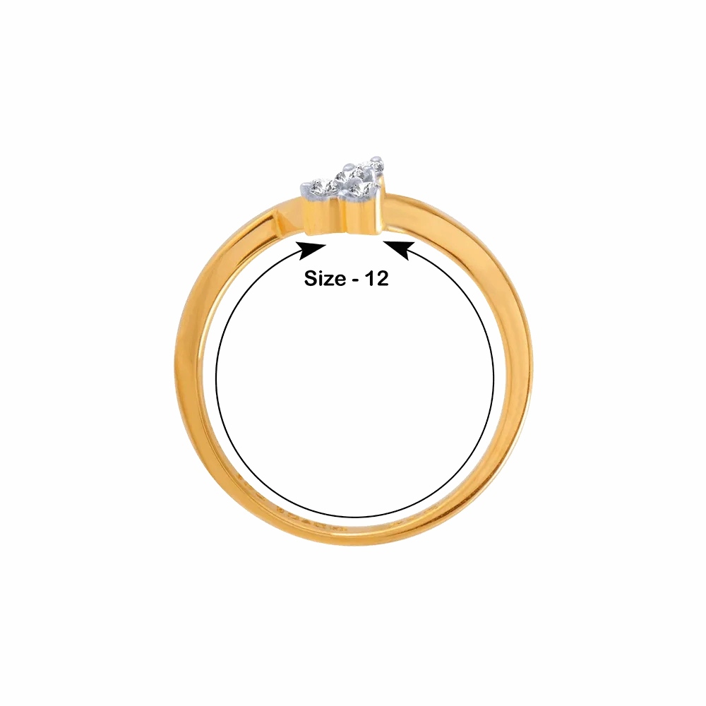 18KT (750) Yellow Gold And Diamond Ring For Women