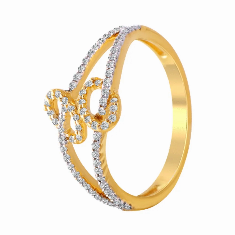 18KT (750) Yellow Gold And Diamond Ring For Women