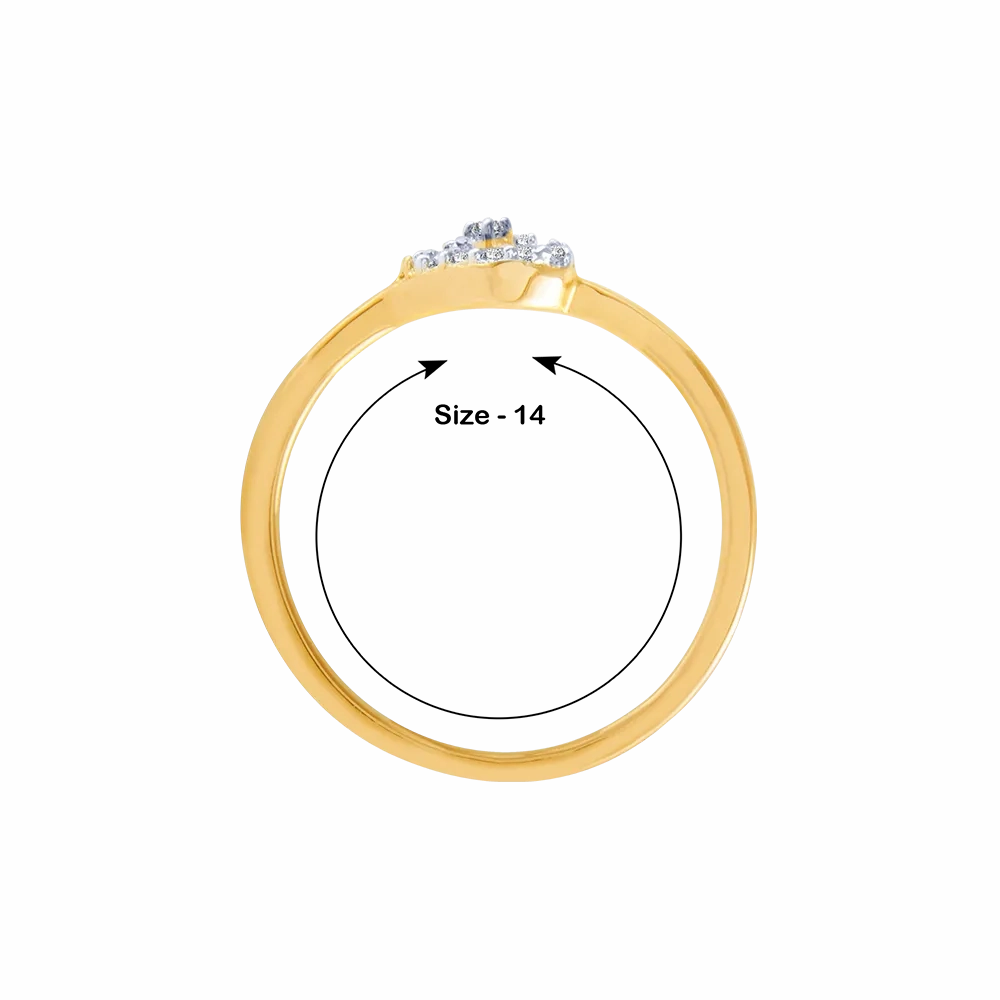 18KT (750) Yellow Gold And Diamond Ring For Women