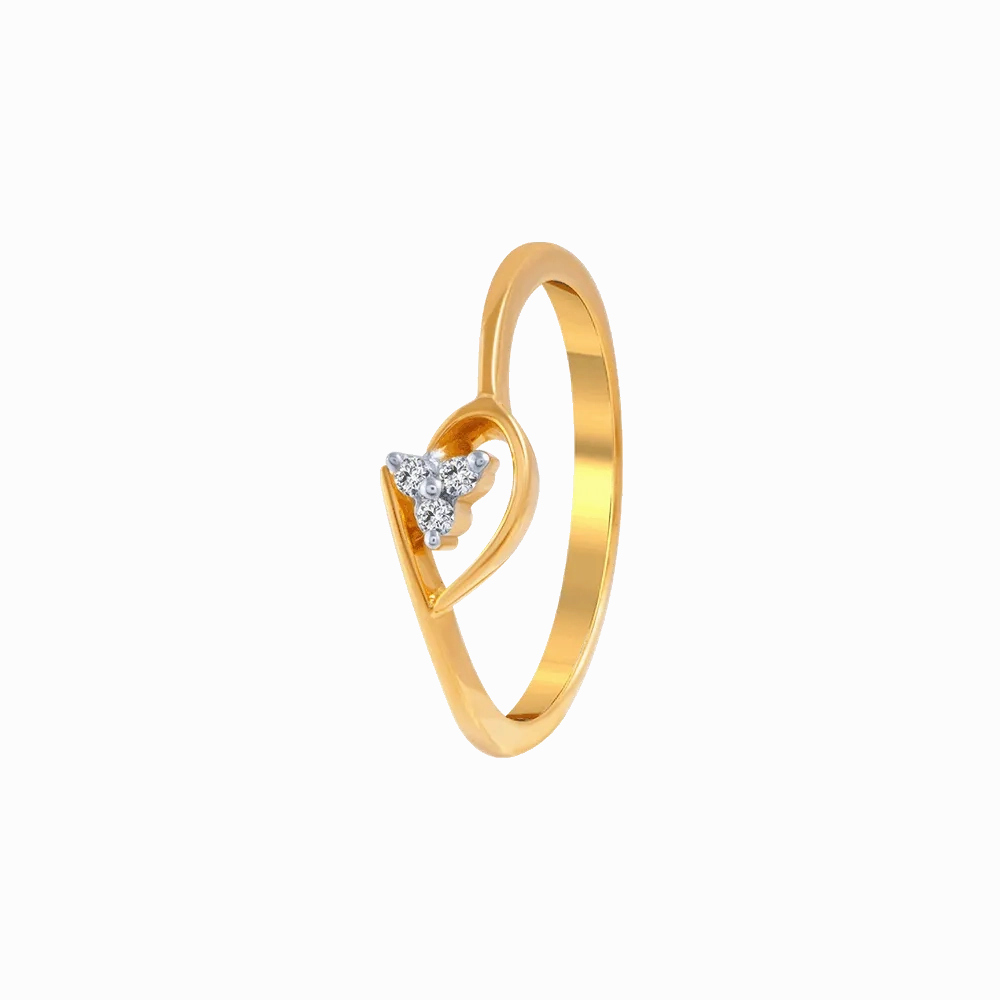 18KT (750) Yellow Gold And Diamond Ring For Women