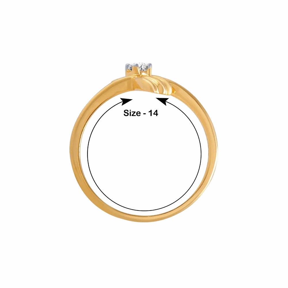 18KT (750) Yellow Gold And Diamond Ring For Women