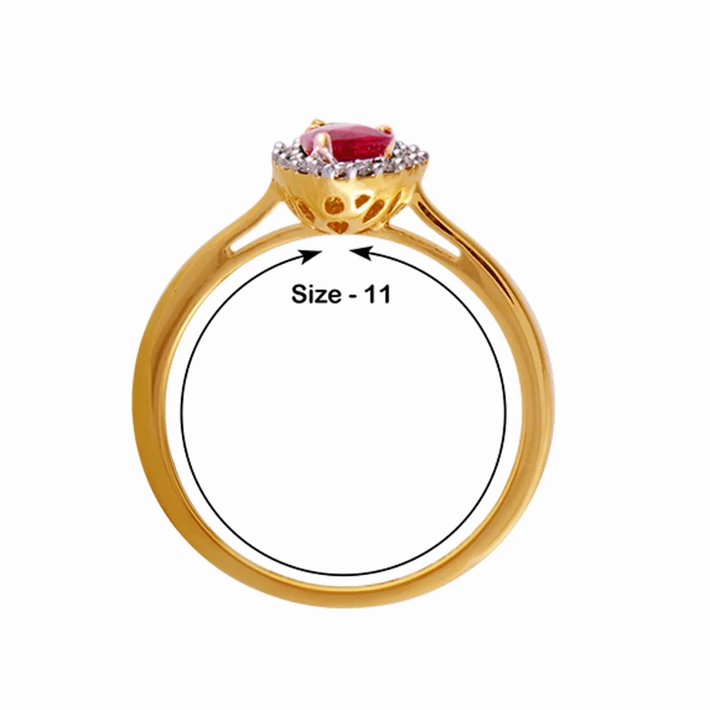 18KT (750) Yellow Gold And Diamond Ring For Women