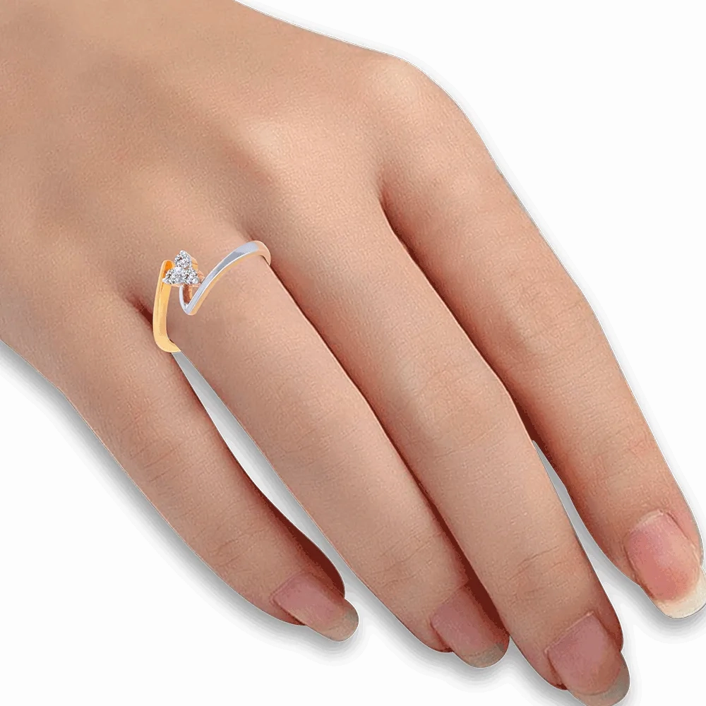 18KT (750) Yellow Gold And Diamond Ring For Women