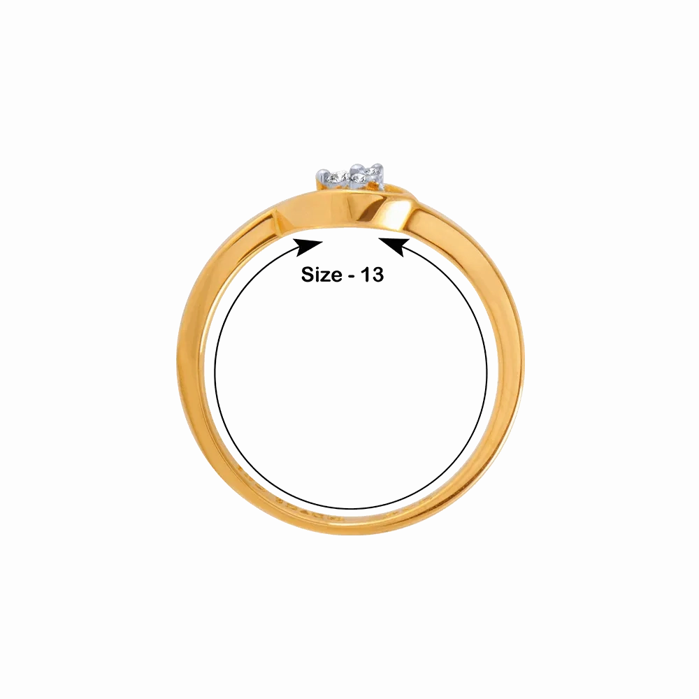 18KT (750) Yellow Gold And Diamond Ring For Women