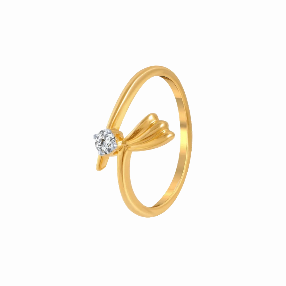 18KT (750) Yellow Gold And Diamond Ring For Women