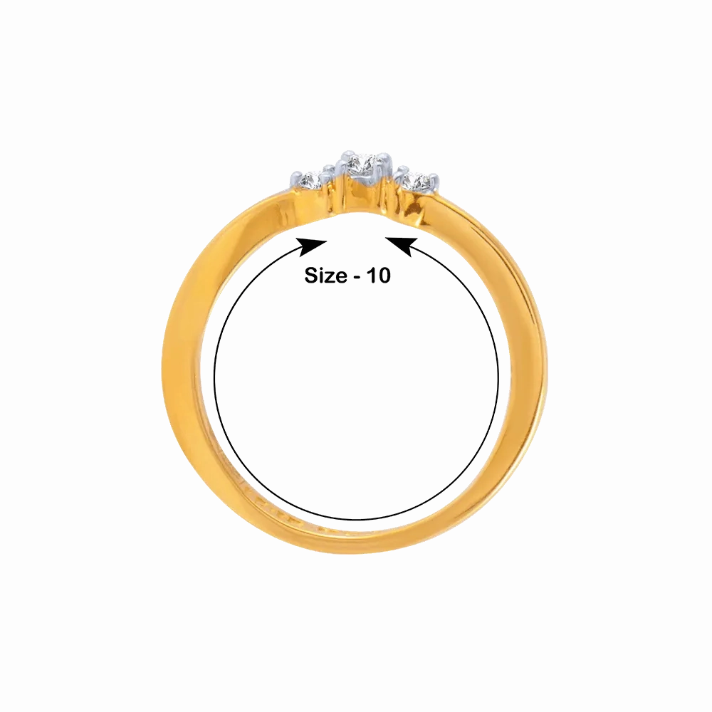 18KT (750) Yellow Gold And Diamond Ring For Women
