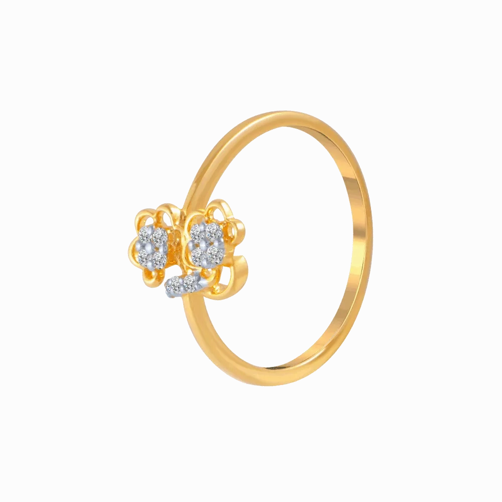 18KT (750) Yellow Gold And Diamond Ring For Women