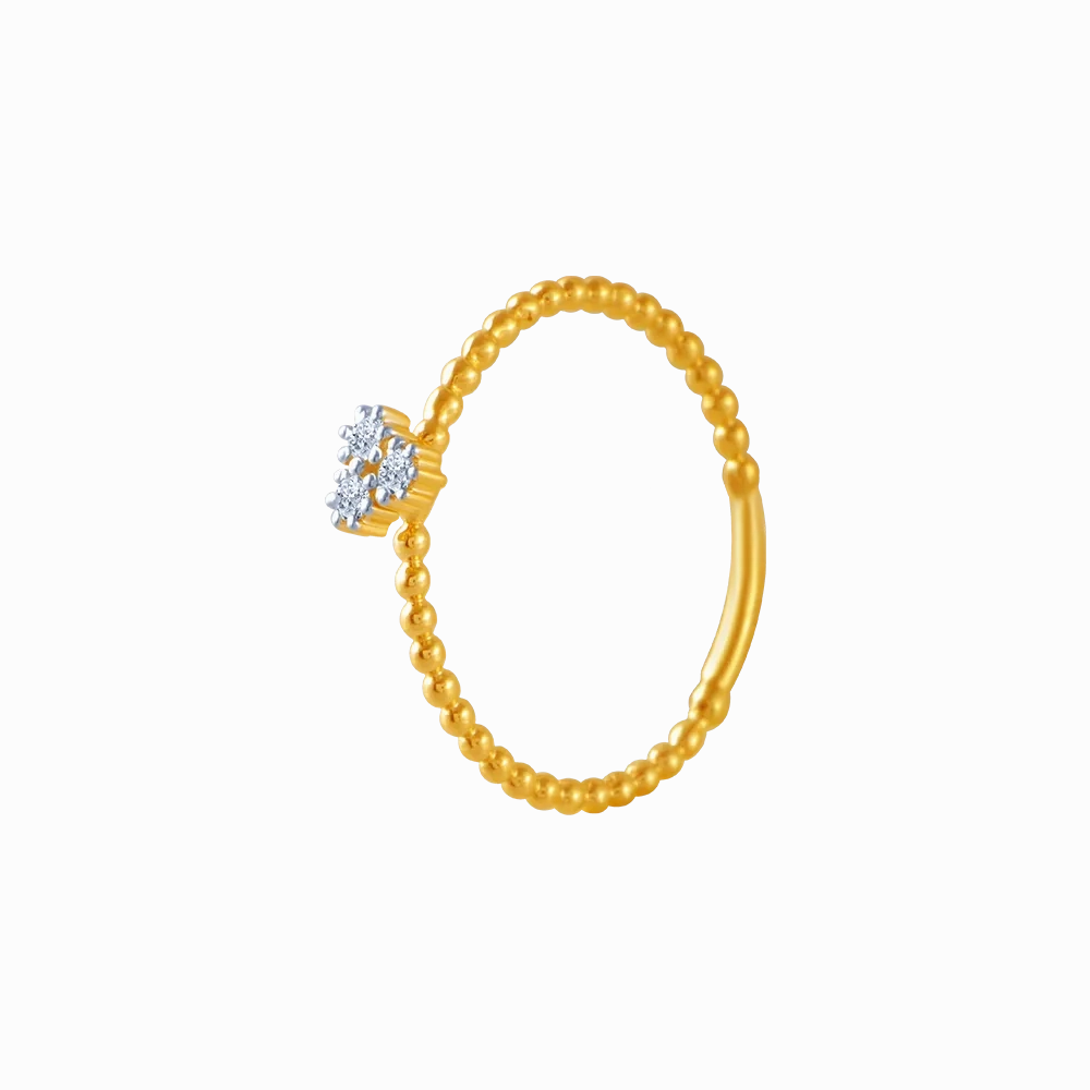 18KT (750) Yellow Gold And Diamond Ring For Women