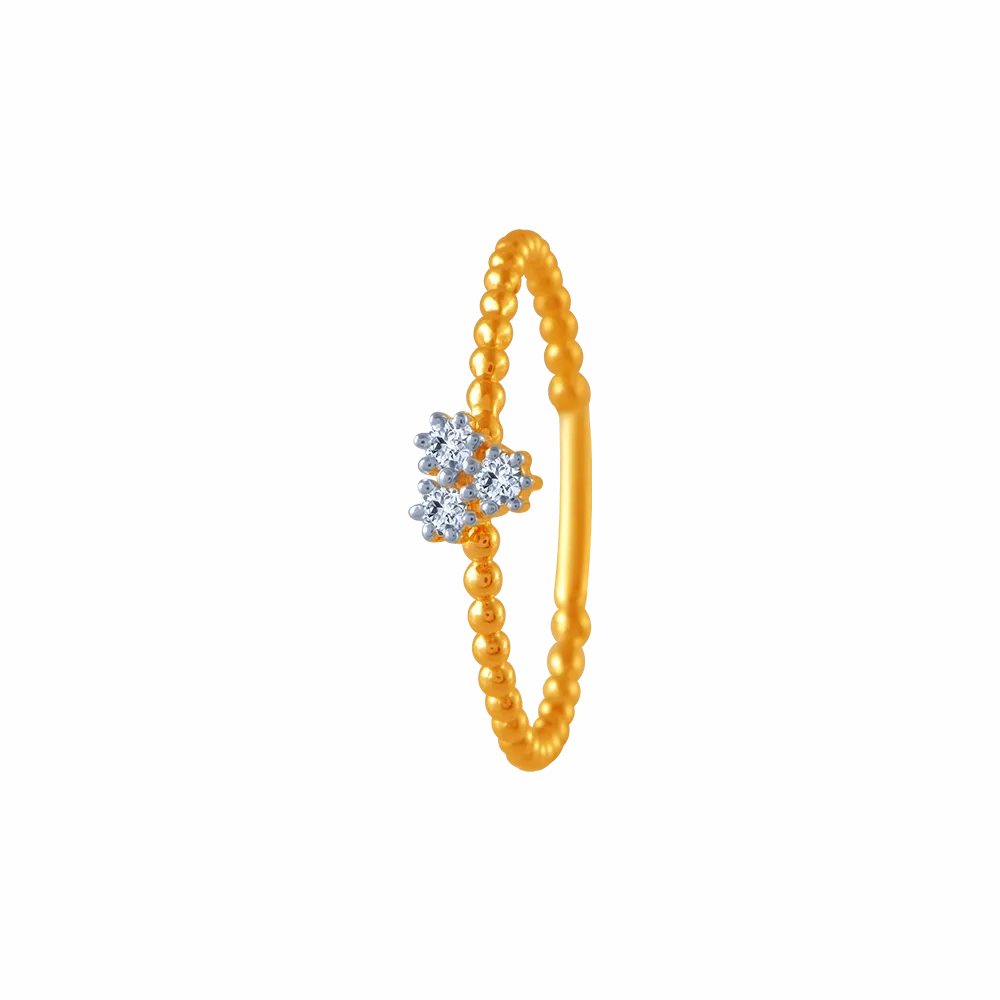 18KT (750) Yellow Gold And Diamond Ring For Women