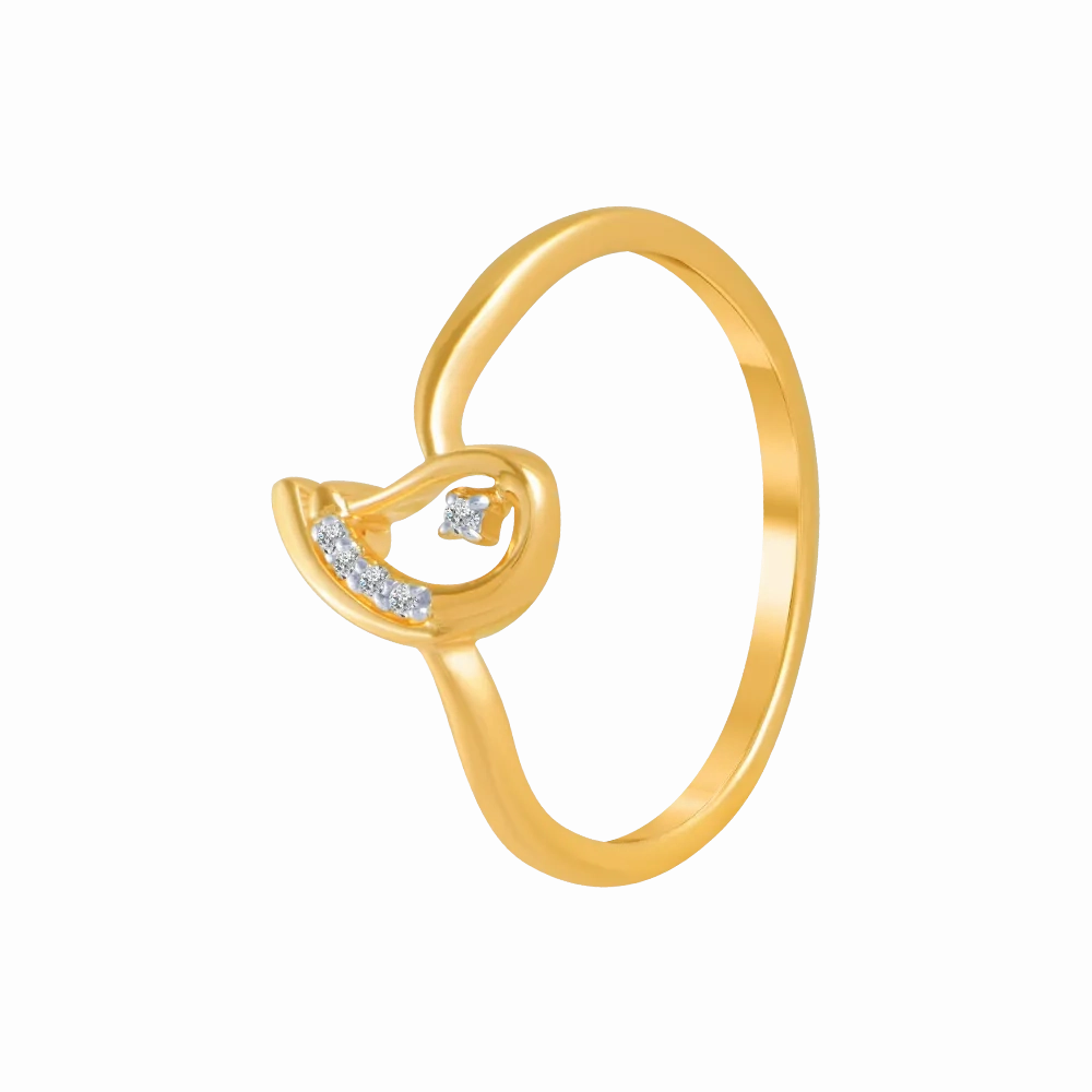 18KT (750) Yellow Gold And Diamond Ring For Women