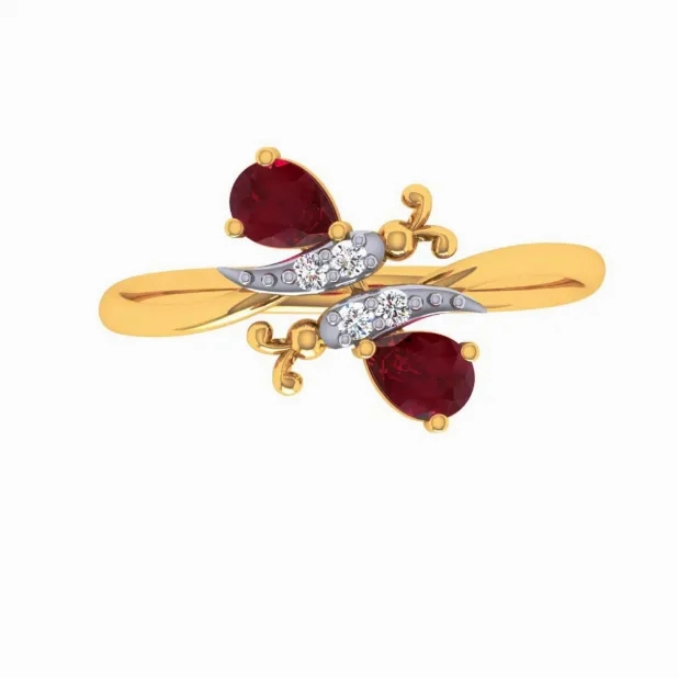18KT (750) Yellow Gold And Diamond Ring For Women