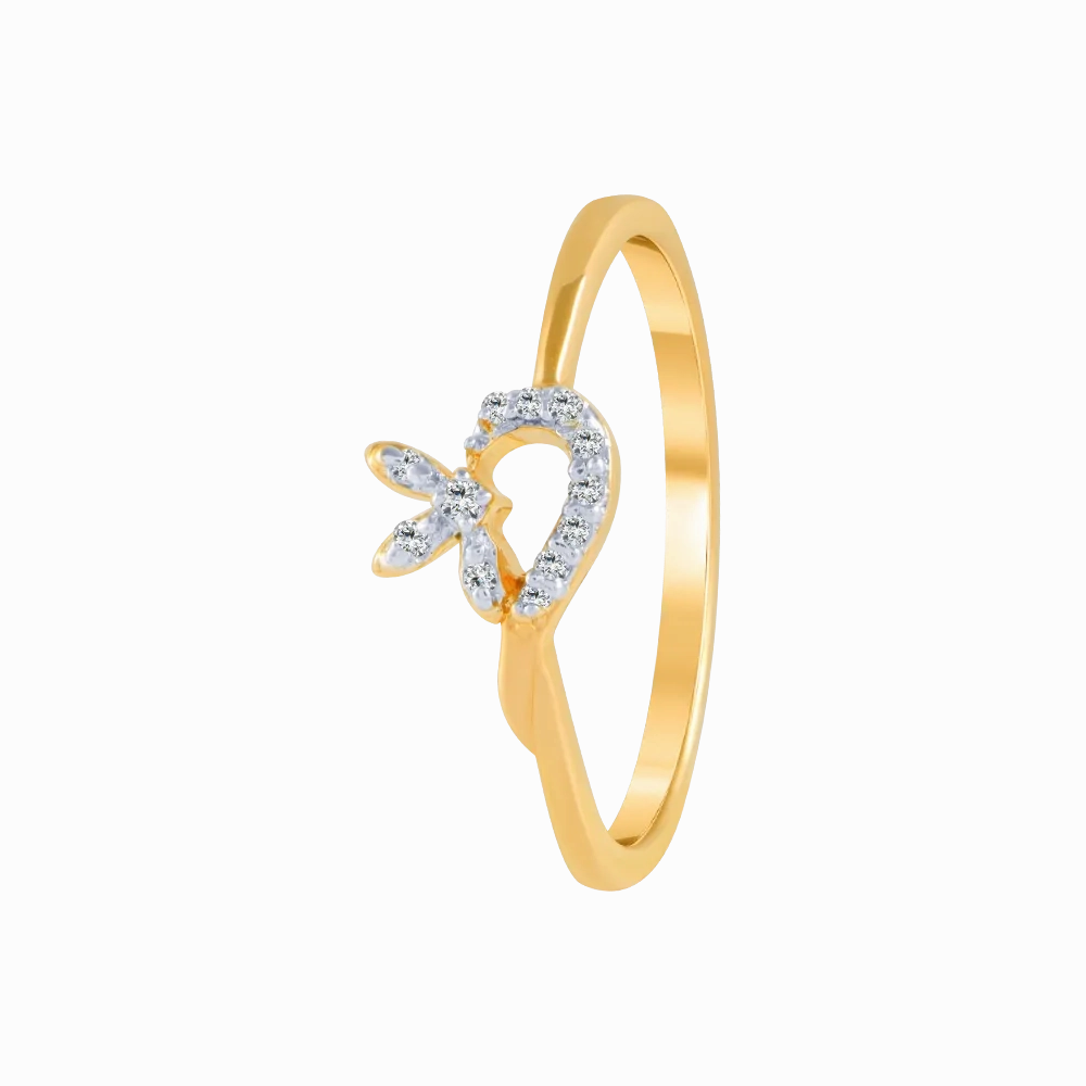 18KT (750) Yellow Gold And Diamond Ring For Women