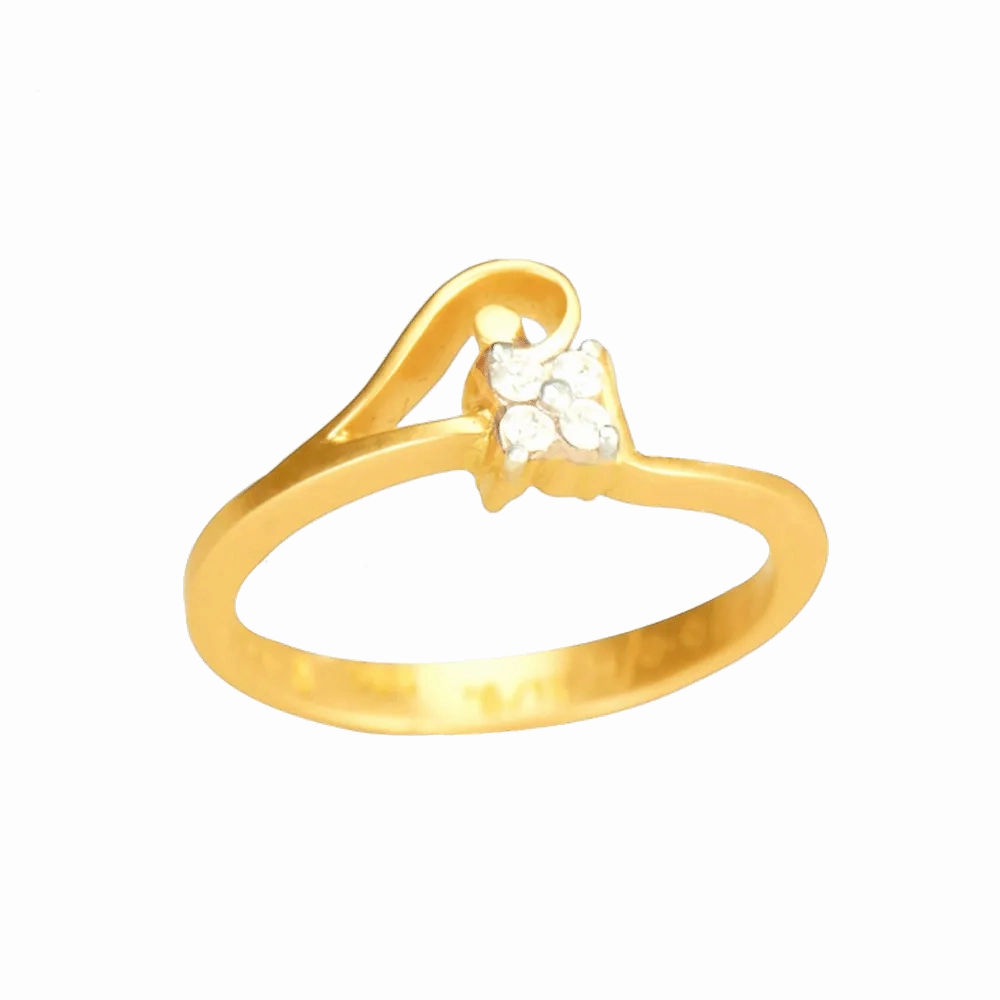 18KT (750) Yellow Gold And Diamond Ring For Women