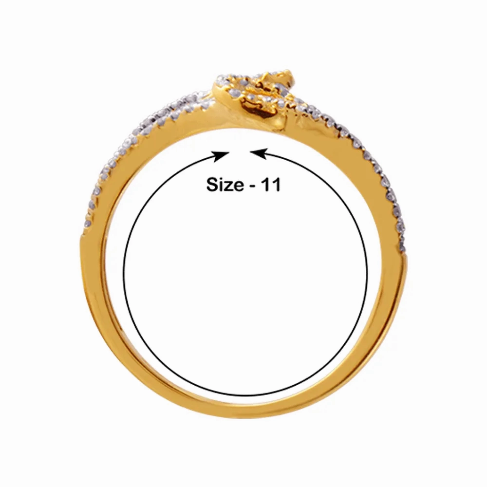 18KT (750) Yellow Gold And Diamond Ring For Women