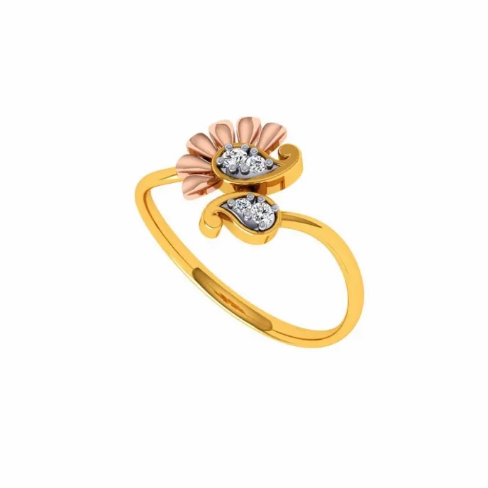 18KT (750) Yellow Gold And Diamond Ring For Women