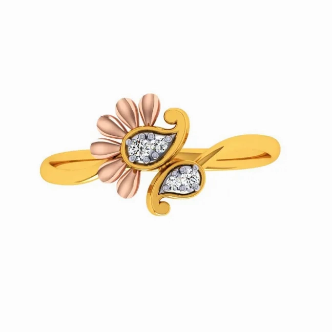 18KT (750) Yellow Gold And Diamond Ring For Women