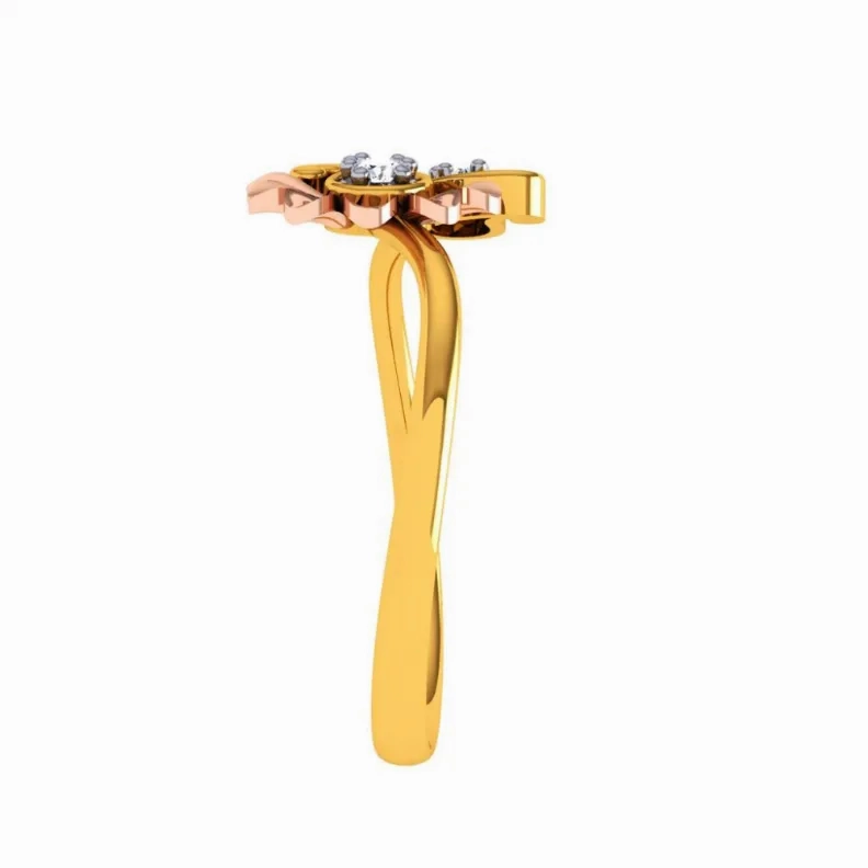 18KT (750) Yellow Gold And Diamond Ring For Women