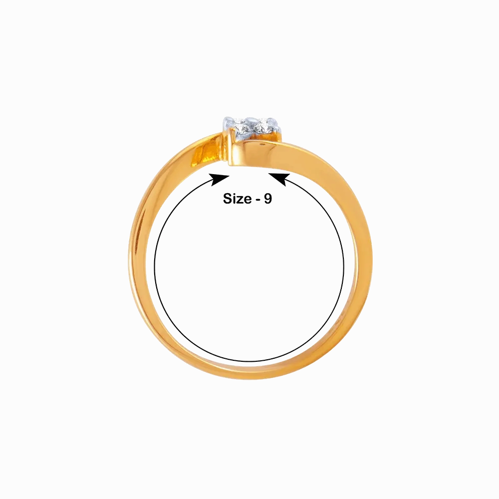 18KT (750) Yellow Gold And Diamond Ring For Women