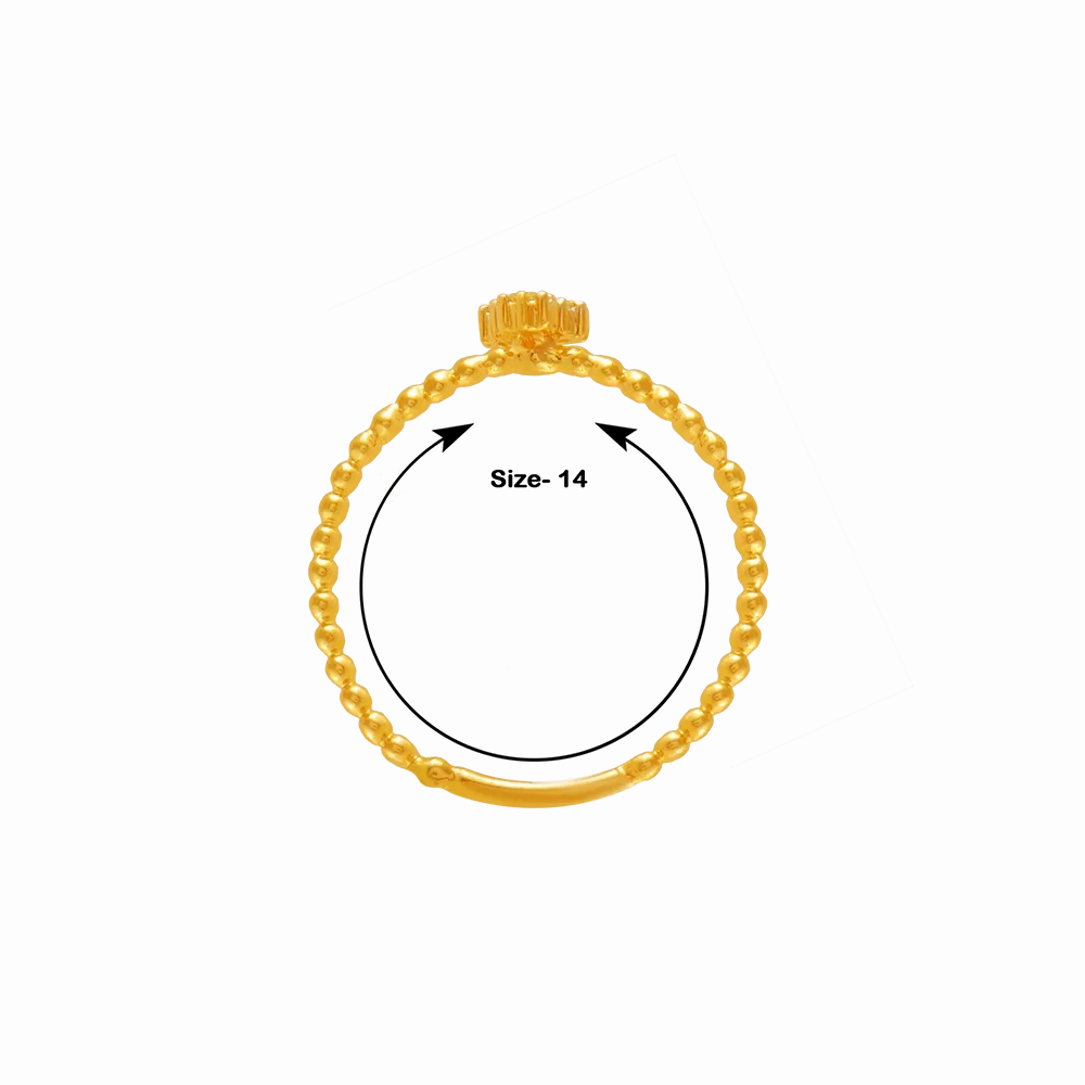 18KT (750) Yellow Gold And Diamond Ring For Women
