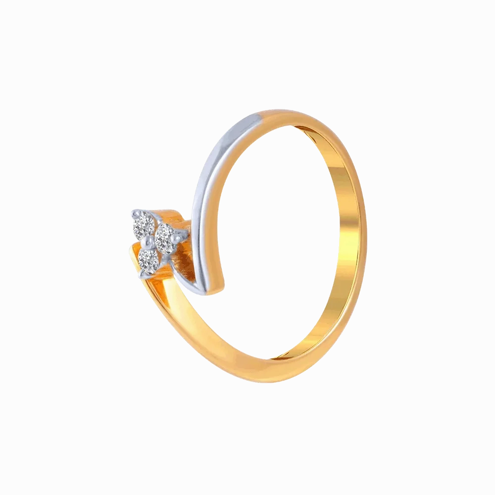 18KT (750) Yellow Gold And Diamond Ring For Women