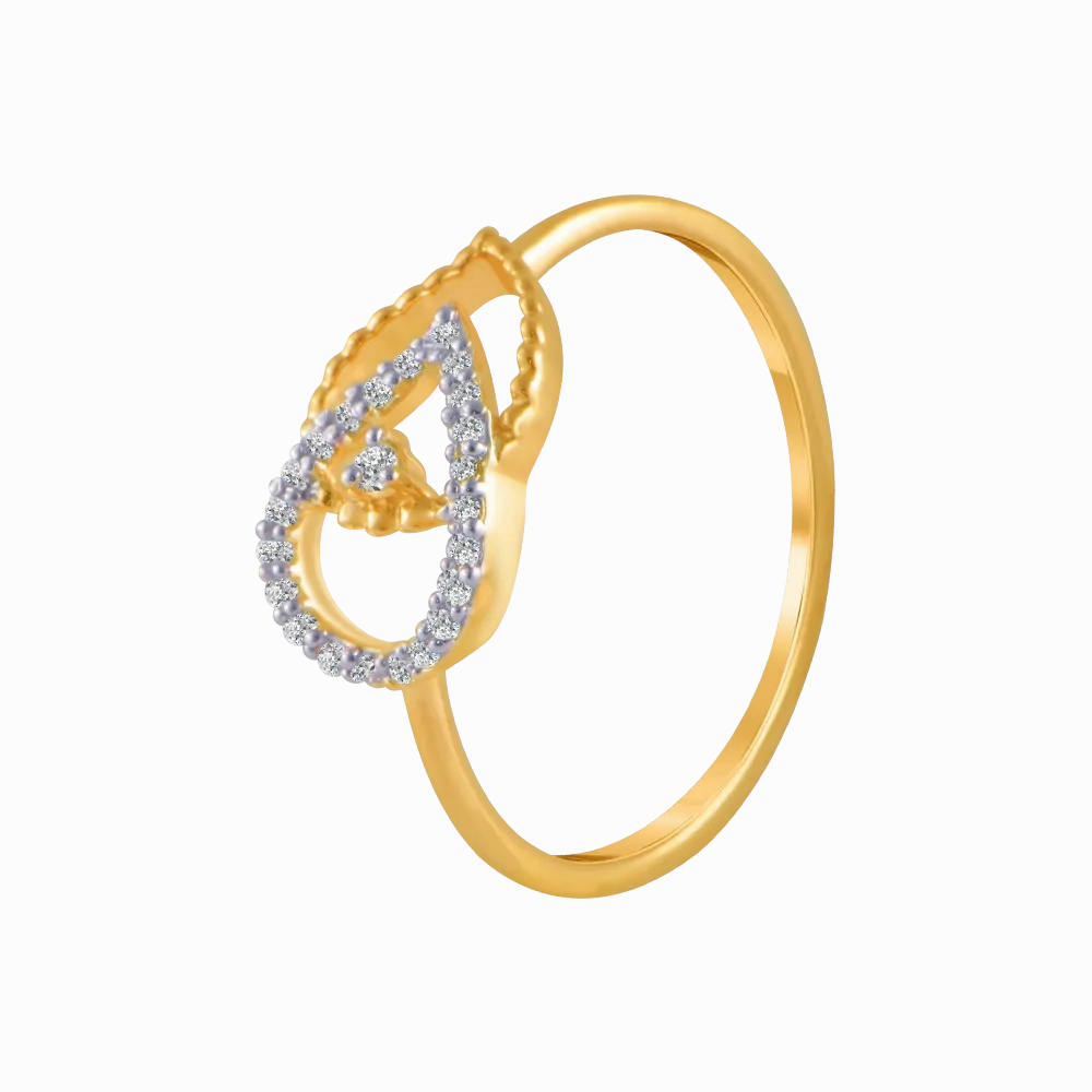 18KT (750) Yellow Gold And Diamond Ring For Women