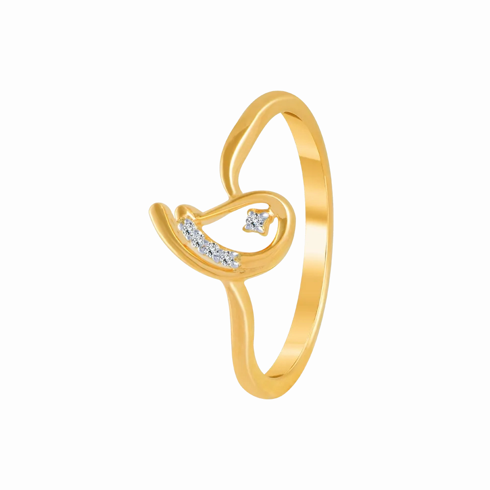 18KT (750) Yellow Gold And Diamond Ring For Women