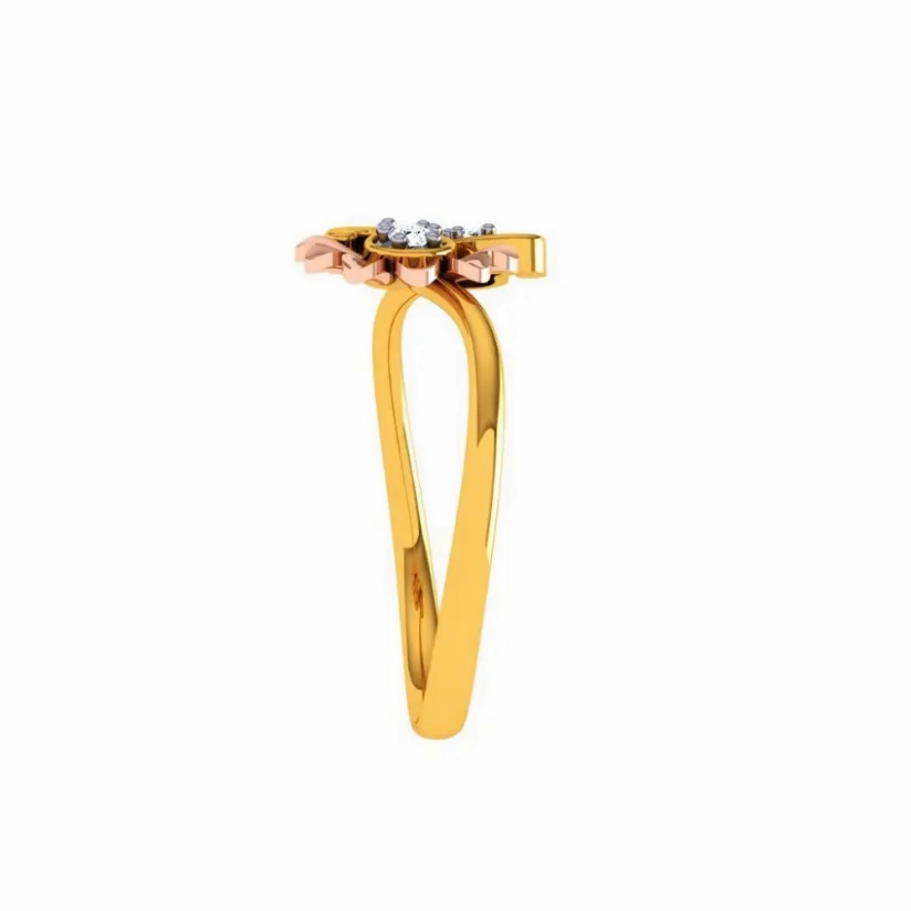 18KT (750) Yellow Gold And Diamond Ring For Women