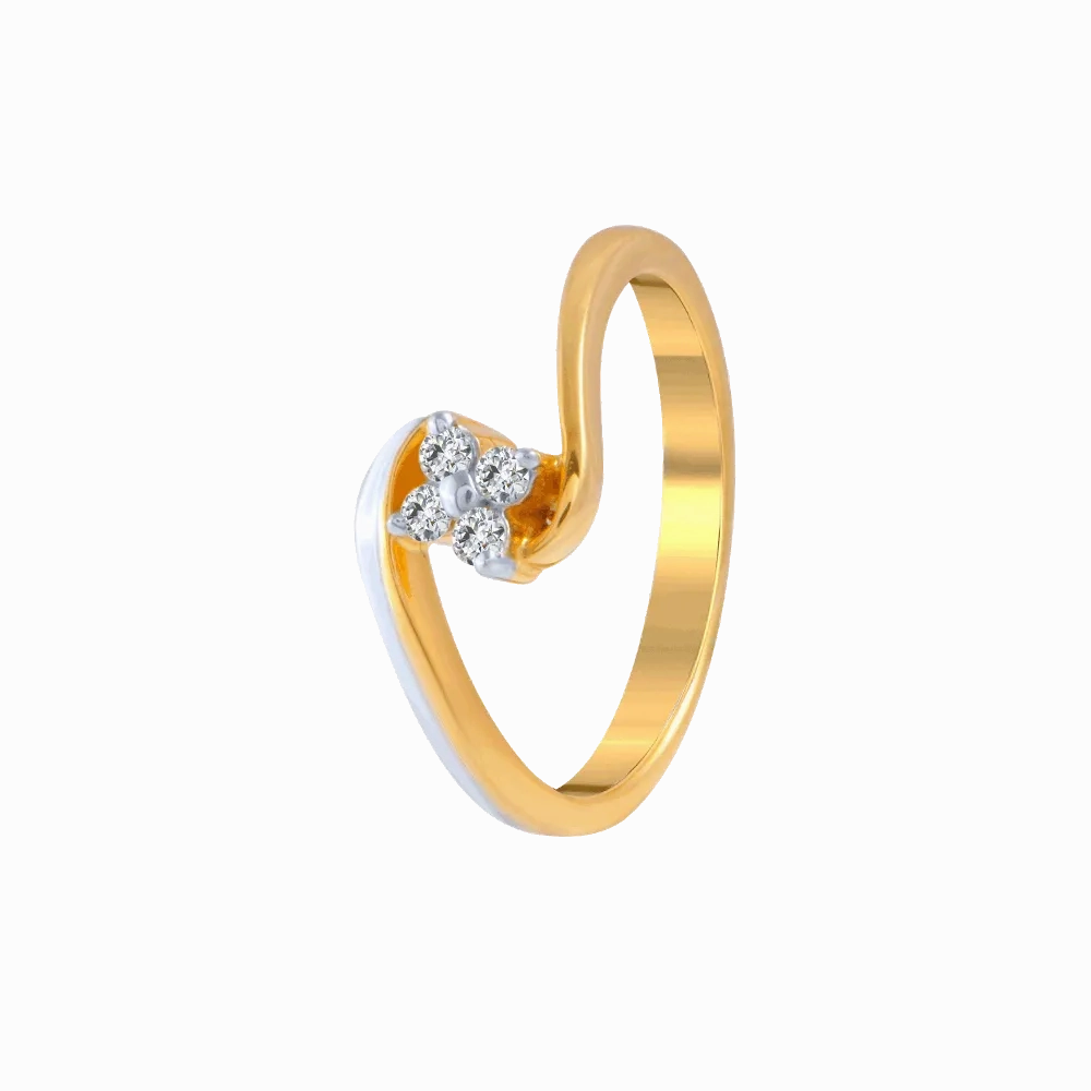 18KT (750) Yellow Gold And Diamond Ring For Women