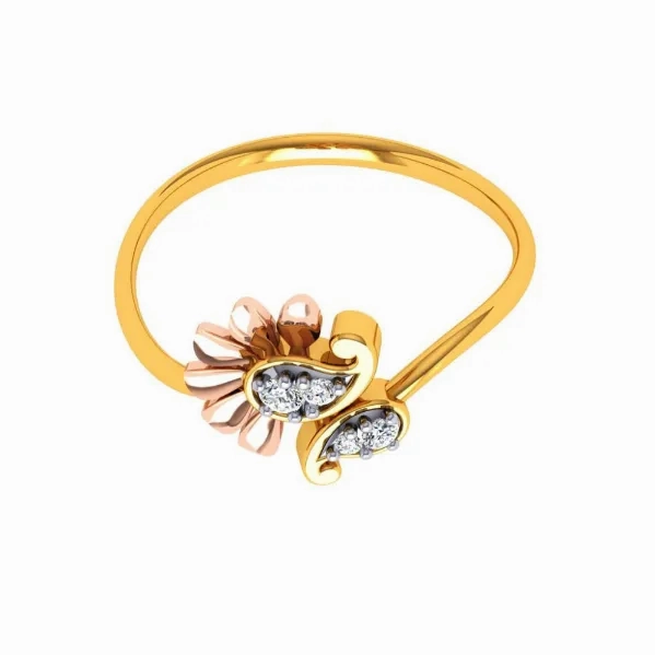 18KT (750) Yellow Gold And Diamond Ring For Women