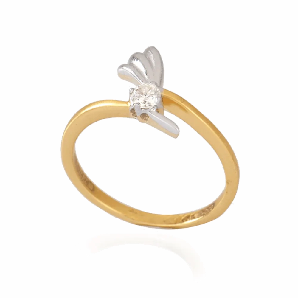 18KT (750) Yellow Gold And Diamond Ring For Women
