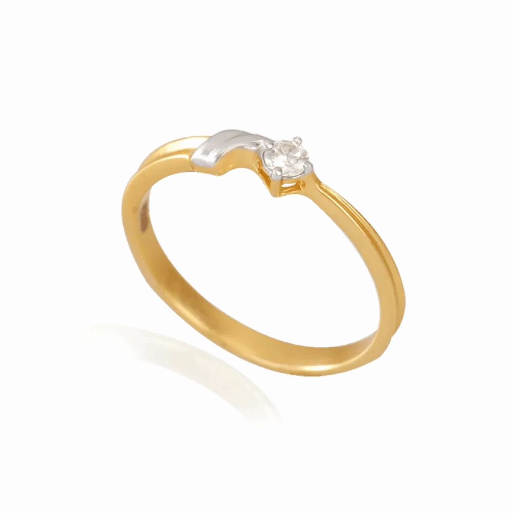 18KT (750) Yellow Gold And Diamond Ring For Women