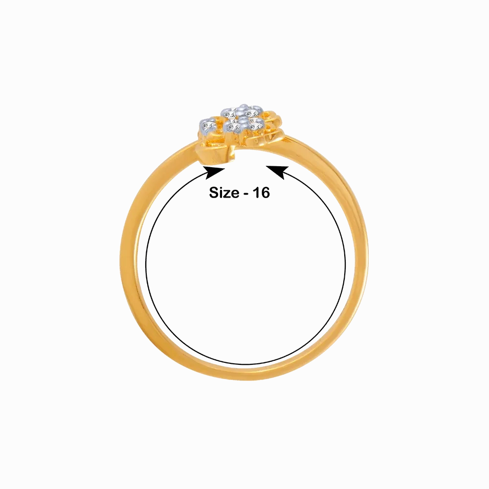 18KT (750) Yellow Gold And Diamond Ring For Women