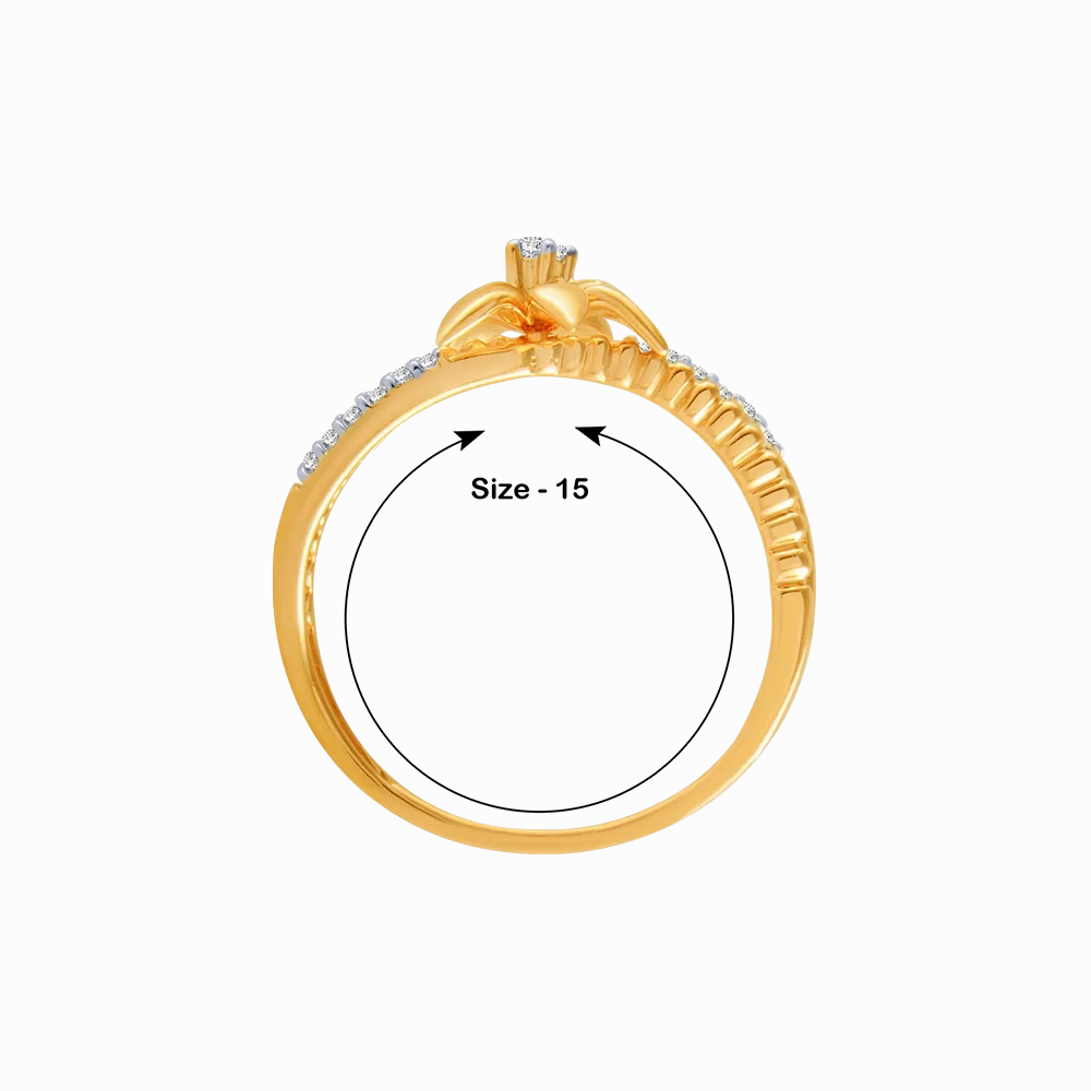 18KT (750) Yellow Gold And Diamond Ring For Women