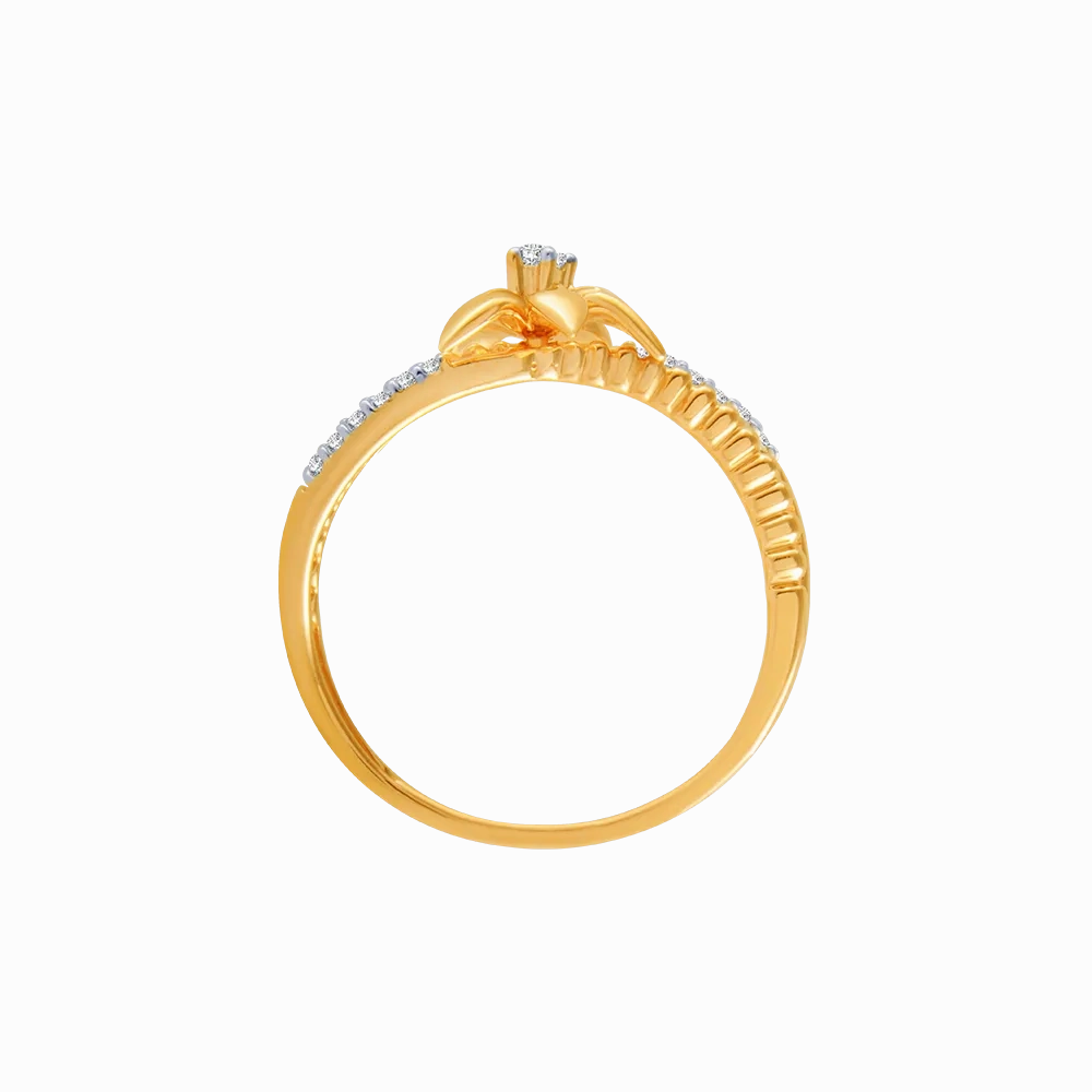 18KT (750) Yellow Gold And Diamond Ring For Women
